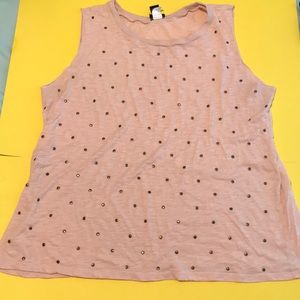 Flamingo Pink Poke -a-dot tank top